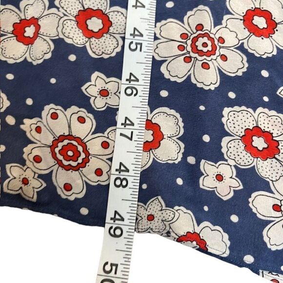 M.i.h. Jeans Silk Elodie All In One Jumpsuit Blue White Red Floral Size Medium - Picture 6 of 15